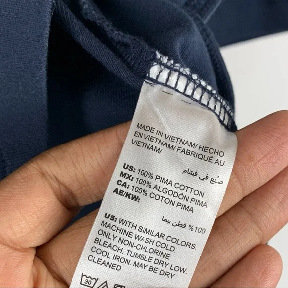 Chico's Women’s Navy 3/4 Sleeve Scoop Neck Tunic Top - Picture 7 of 8